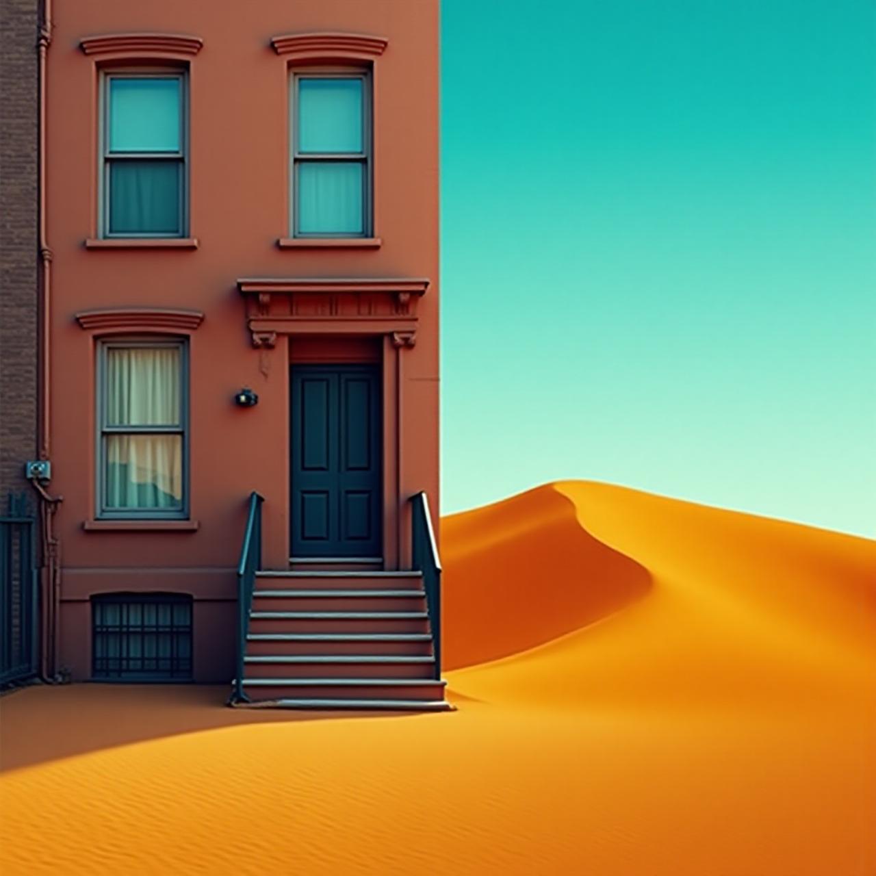 A blend of desert sand and urban architecture